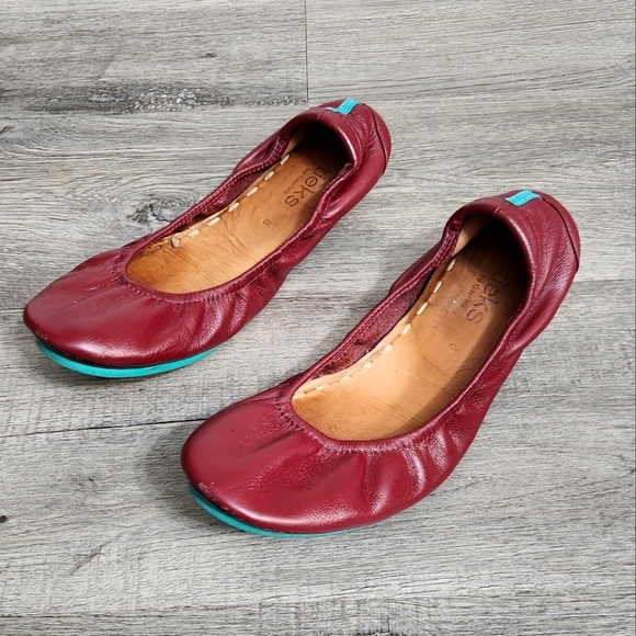Tieks Gavrieli Ballet Flats Burgundy Red Leather Flats - Picture 5 of 15
